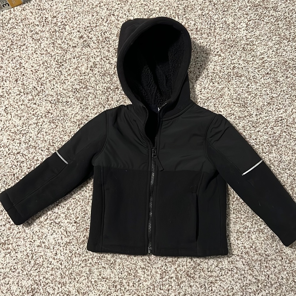 Lands’ End 3T black fleece coat